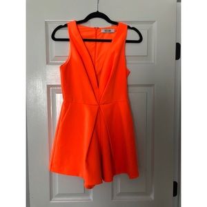 Deep V pleated romper